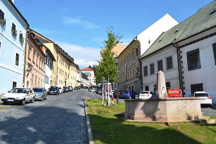 Holy Trinity Square in the historic centre of Banská Štiavnica