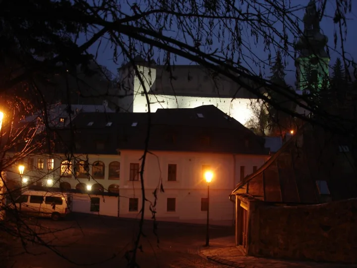 Old Castle in Banská Štiavnica at night