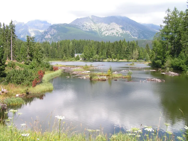 Štrbské Pleso mountain lake in the High Tatras